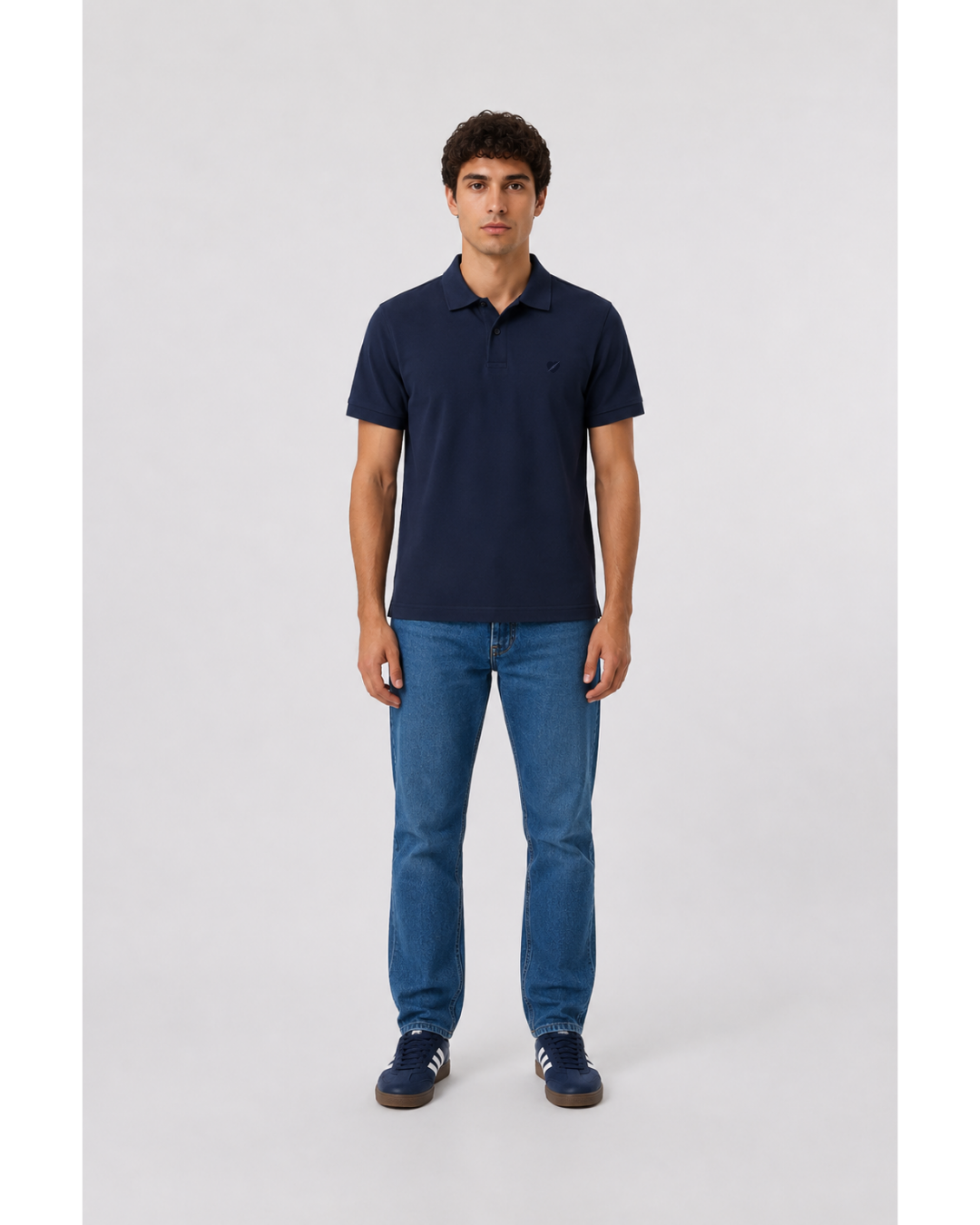 Polo Corfulness Azul Monocromático